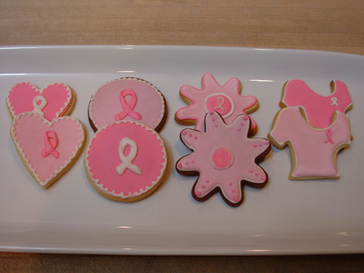 Charming creast cancer cookies